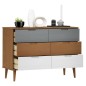 vidaXL Schubladenschrank MOLDE Braun 113x40x80 cm Massivholz Kiefer vidaXL Schubladenschrank MOLDE Braun 113x40x80 cm Massivholz Kiefer