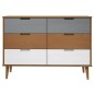 vidaXL Schubladenschrank MOLDE Braun 113x40x80 cm Massivholz Kiefer vidaXL Schubladenschrank MOLDE Braun 113x40x80 cm Massivholz Kiefer