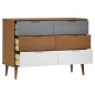 vidaXL Schubladenschrank MOLDE Braun 113x40x80 cm Massivholz Kiefer vidaXL Schubladenschrank MOLDE Braun 113x40x80 cm Massivholz Kiefer