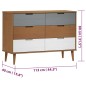 vidaXL Schubladenschrank MOLDE Braun 113x40x80 cm Massivholz Kiefer vidaXL Schubladenschrank MOLDE Braun 113x40x80 cm Massivholz Kiefer