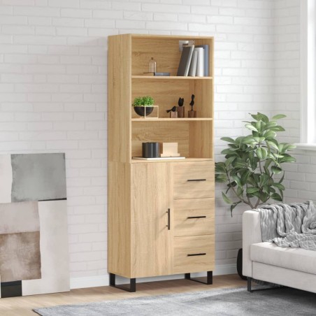 vidaXL Highboard Sonoma-Eiche 69,5x34x180 cm Holzwerkstoff