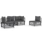 vidaXL 4-tlg. Garten-Lounge-Set mit Kissen Anthrazit Stahl vidaXL 4-tlg. Garten-Lounge-Set mit Kissen Anthrazit Stahl