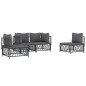 vidaXL 4-tlg. Garten-Lounge-Set mit Kissen Anthrazit Stahl vidaXL 4-tlg. Garten-Lounge-Set mit Kissen Anthrazit Stahl