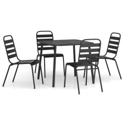 vidaXL 5-tlg. Garten-Essgruppe Anthrazit Stahl