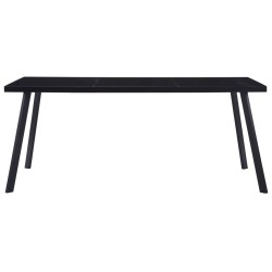 vidaXL Esstisch Schwarz 160 x 80 x 75 cm Hartglas