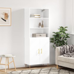 vidaXL Highboard Hochglanz-Weiß 69,5x34x180 cm Holzwerkstoff