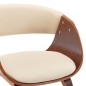 Esszimmerstühle 2 Stk. Creme Bugholz und Kunstleder Esszimmerstühle 2 Stk. Creme Bugholz und Kunstleder