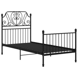 vidaXL Bettgestell Schwarz Metall 90x200 cm 