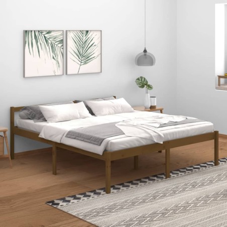 vidaXL Massivholzbett Honigbraun Kiefer 180x200 cm