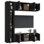 vidaXL 7-tlg. TV-Schrank-Set Schwarz Holzwerkstoff vidaXL 7-tlg. TV-Schrank-Set Schwarz Holzwerkstoff