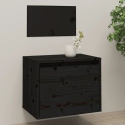 vidaXL Wandschrank Schwarz 45x30x35 cm Massivholz Kiefer