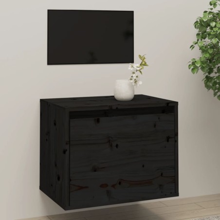 vidaXL Wandschrank Schwarz 45x30x35 cm Massivholz Kiefer