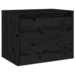 vidaXL Wandschrank Schwarz 45x30x35 cm Massivholz Kiefer