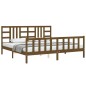 vidaXL Massivholzbett mit Kopfteil Honigbraun 200x200 cm vidaXL Massivholzbett mit Kopfteil Honigbraun 200x200 cm