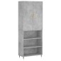 Highboard Betongrau 69,5x34x180 cm Holzwerkstoff Highboard Betongrau 69,5x34x180 cm Holzwerkstoff