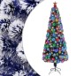 vidaXL Künstlicher Weihnachtsbaum mit LED Weiß & Blau 240 cm Glasfaser vidaXL Künstlicher Weihnachtsbaum mit LED Weiß & Blau 240 cm Glasfaser