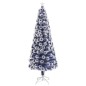 vidaXL Künstlicher Weihnachtsbaum mit LED Weiß & Blau 240 cm Glasfaser vidaXL Künstlicher Weihnachtsbaum mit LED Weiß & Blau 240 cm Glasfaser