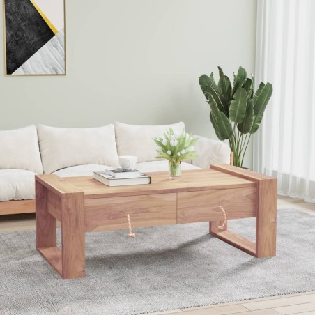 vidaXL Couchtisch 110×60×40 cm Teak Massivholz 