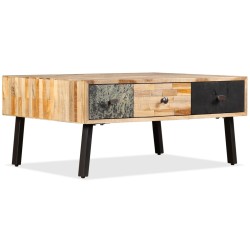 vidaXL Couchtisch Recyceltes Massivholz Teak 90 x 65 x 40 cm 