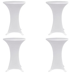 Stehtischhussen 4 Stk. Ø 70 cm Weiß Stretch