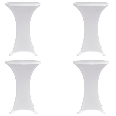 Stehtischhussen 4 Stk. Ø 70 cm Weiß Stretch
