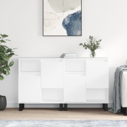 vidaXL Sideboards 2 Stk. Hochglanz-Weiß Holzwerkstoff