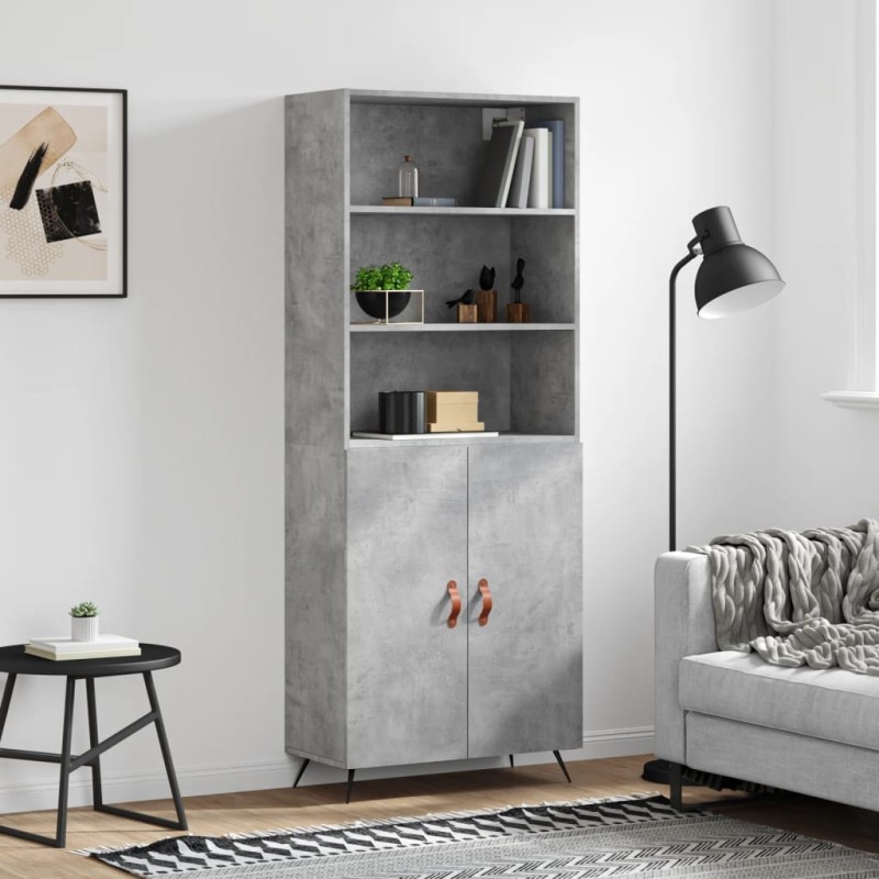 vidaXL Highboard Betongrau 69,5x34x180 cm Holzwerkstoff vidaXL Highboard Betongrau 69,5x34x180 cm Holzwerkstoff