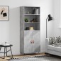 vidaXL Highboard Betongrau 69,5x34x180 cm Holzwerkstoff vidaXL Highboard Betongrau 69,5x34x180 cm Holzwerkstoff
