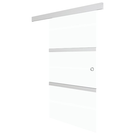 vidaXL Schiebetür ESG Glas und Aluminium 102,5x205 cm Silbern
