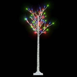 vidaXL Weihnachtsbaum 140 LEDs 1,5 m Mehrfarbig Weide Indoor Outdoor