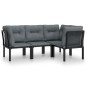 vidaXL 4-tlg. Garten-Lounge-Set Schwarz und Grau Poly Rattan vidaXL 4-tlg. Garten-Lounge-Set Schwarz und Grau Poly Rattan