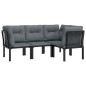 vidaXL 4-tlg. Garten-Lounge-Set Schwarz und Grau Poly Rattan vidaXL 4-tlg. Garten-Lounge-Set Schwarz und Grau Poly Rattan