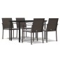 vidaXL 5-tlg. Garten-Essgruppe mit Kissen Poly Rattan und Stahl vidaXL 5-tlg. Garten-Essgruppe mit Kissen Poly Rattan und Stahl