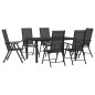 vidaXL 7-tlg. Garten-Essgruppe Schwarz Aluminium vidaXL 7-tlg. Garten-Essgruppe Schwarz Aluminium