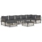 vidaXL 8-tlg. Garten-Lounge-Set mit Kissen Anthrazit Poly Rattan vidaXL 8-tlg. Garten-Lounge-Set mit Kissen Anthrazit Poly Rattan