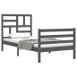 vidaXL Massivholzbett mit Kopfteil Grau 100x200 cm vidaXL Massivholzbett mit Kopfteil Grau 100x200 cm