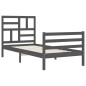 vidaXL Massivholzbett mit Kopfteil Grau 100x200 cm vidaXL Massivholzbett mit Kopfteil Grau 100x200 cm