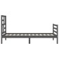 vidaXL Massivholzbett mit Kopfteil Grau 100x200 cm vidaXL Massivholzbett mit Kopfteil Grau 100x200 cm
