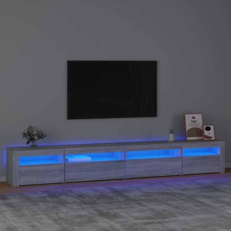 vidaXL TV-Schrank mit LED-Leuchten Grau Sonoma 270x35x40 cm vidaXL TV-Schrank mit LED-Leuchten Grau Sonoma 270x35x40 cm