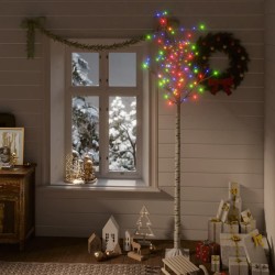 vidaXL Weihnachtsbaum 200 LEDs 2,2 m Mehrfarbig Weide Indoor Outdoor
