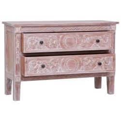 vidaXL Sideboard mit 2 Schubladen 90 x 30 x 60 cm Massivholz Mahagoni