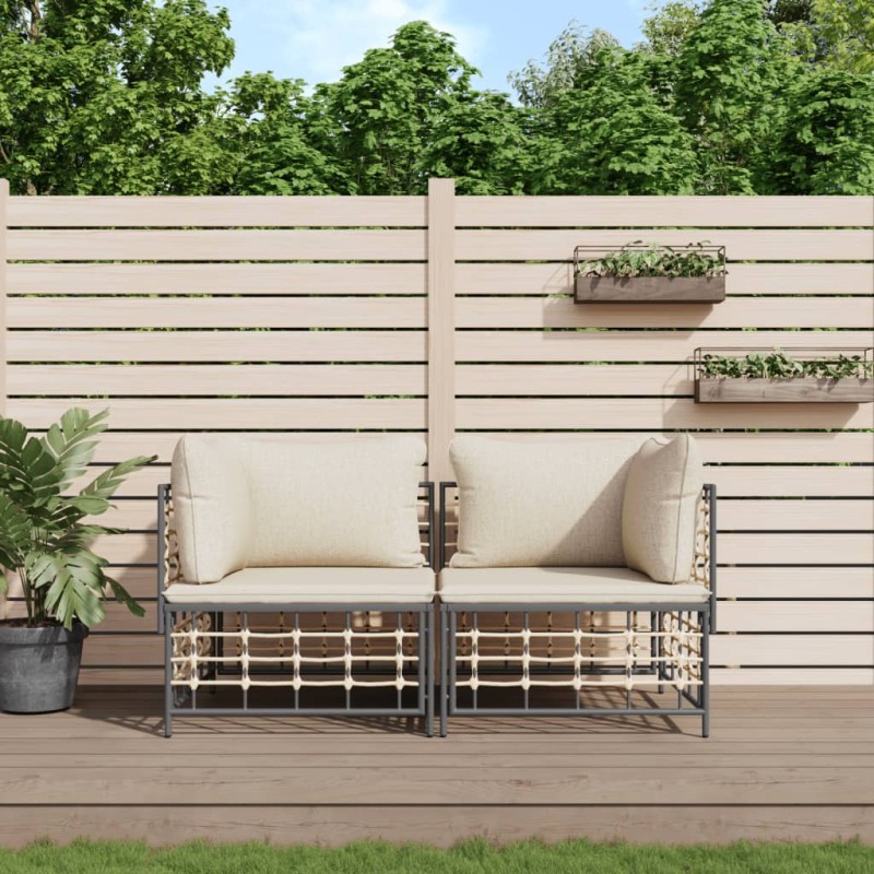 vidaXL Ecksofas mit Kissen 2 Stk. Modular Poly Rattan vidaXL Ecksofas mit Kissen 2 Stk. Modular Poly Rattan