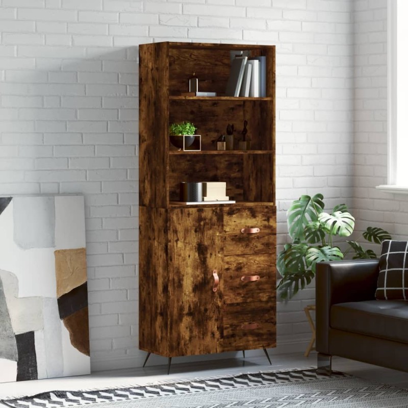 vidaXL Highboard Räuchereiche 69,5x34x180 cm Holzwerkstoff vidaXL Highboard Räuchereiche 69,5x34x180 cm Holzwerkstoff
