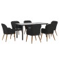 vidaXL 7-tlg. Garten-Essgruppe mit Kissen Schwarz vidaXL 7-tlg. Garten-Essgruppe mit Kissen Schwarz