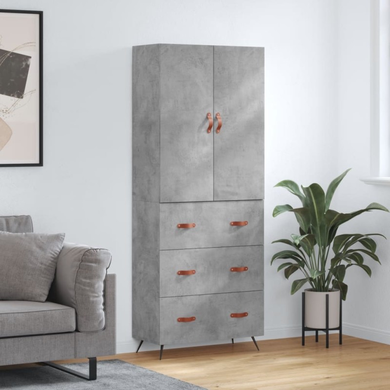 vidaXL Highboard Betongrau 69,5x34x180 cm Holzwerkstoff vidaXL Highboard Betongrau 69,5x34x180 cm Holzwerkstoff