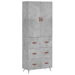 vidaXL Highboard Betongrau 69,5x34x180 cm Holzwerkstoff