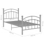 vidaXL Bettgestell Grau Metall 100x200 cm vidaXL Bettgestell Grau Metall 100x200 cm