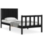 vidaXL Massivholzbett mit Kopfteil Schwarz 90x200 cm vidaXL Massivholzbett mit Kopfteil Schwarz 90x200 cm