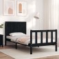 vidaXL Massivholzbett mit Kopfteil Schwarz 90x200 cm vidaXL Massivholzbett mit Kopfteil Schwarz 90x200 cm
