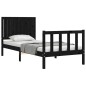 vidaXL Massivholzbett mit Kopfteil Schwarz 90x200 cm vidaXL Massivholzbett mit Kopfteil Schwarz 90x200 cm